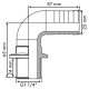 Espiga curva 25 mm 90º con rosca macho 1 1/4" plástico (25 uds)