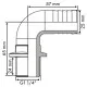 Espiga curva 25 mm 90º con rosca macho 1 1/4" plástico (25 uds)
