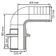 Espiga curva 13 mm 90º con rosca macho 3/4" plástico (25 uds)