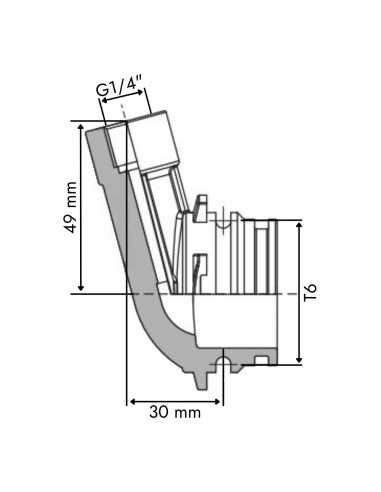 Portamanómetro rosca hembra 1/4" conexión modular hembra T6