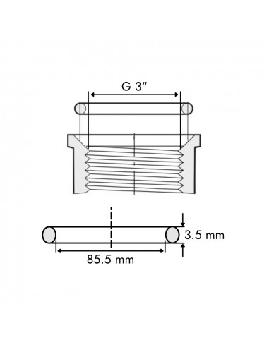 Juntas tóricas para racores plástico 3" 10 uds