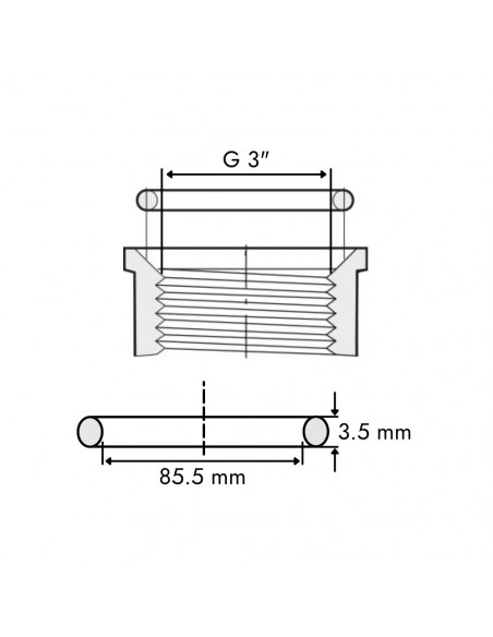 Juntas tóricas para racores plástico 3" 10 uds