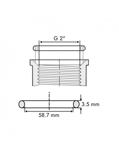 Juntas tóricas para racores plástico 2" (25 uds)
