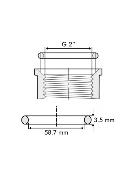Juntas tóricas para racores plástico 2" (25 uds)