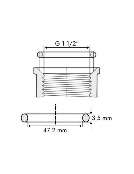 Juntas tóricas para racores plástico 1 1/2" (25 uds)
