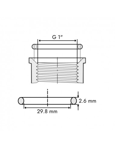 Juntas tóricas para racores plástico 1" (25 uds)