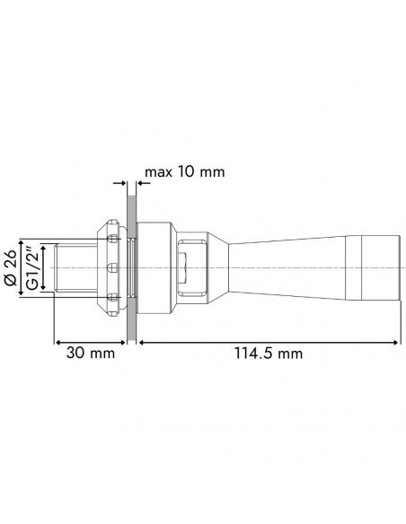 Agitador hidráulico boquilla inoxidable 1.2 mm 1/2" plástico