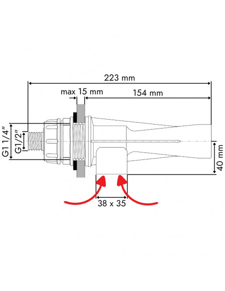 Agitador hidráulico anti espuma boquilla 3.0 mm