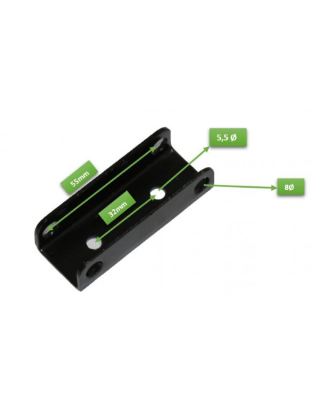 Brazo espejo retrovisor varilla Ø 16 mm soporte en "U"