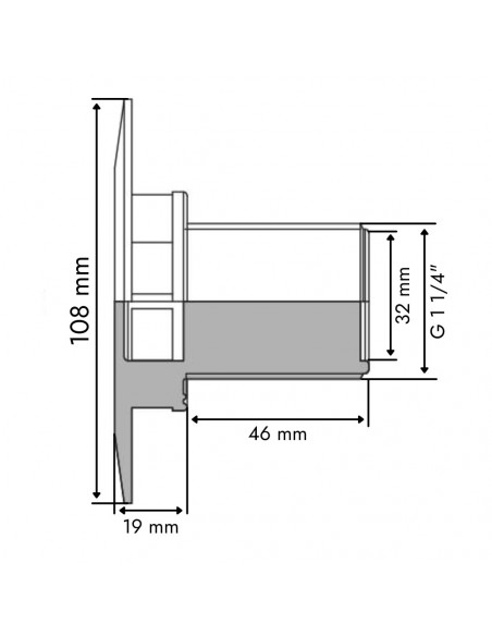 Toma de agua pasamuros antirremolino 1 1/4"