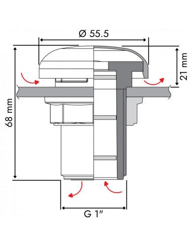 Válvula respiradero laberinto roscada 1"