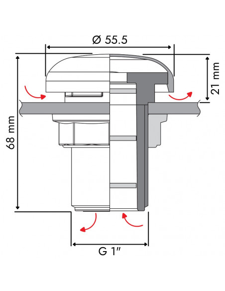 Válvula respiradero laberinto roscada 1"