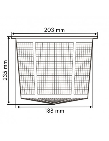 Filtro de cesto 203 x 188 x 235 mm