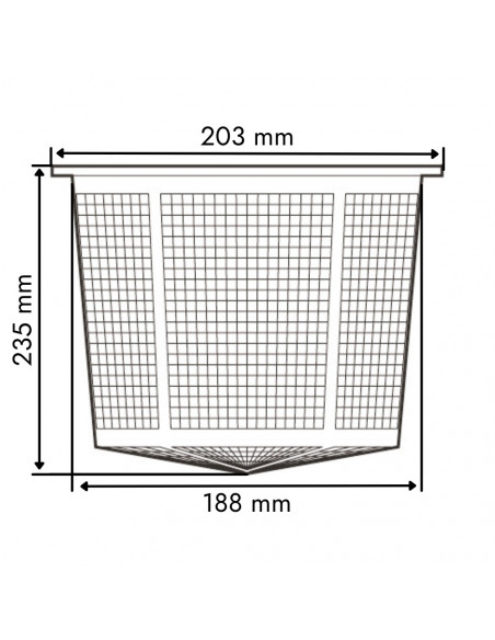 Filtro de cesto 203 x 188 x 235 mm