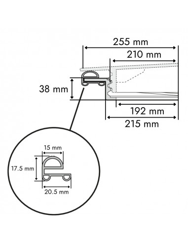 Aro roscado para superficies planas con doble junta Ø 255 mm