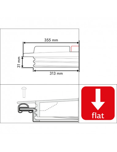 Tapa con respiradero extraíble "Mistral" y aro roscado con doble junta Ø 355 mm