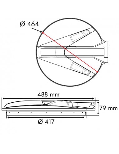 Tapa abatible sin bloqueo con válvula laberinto Ø 415 mm