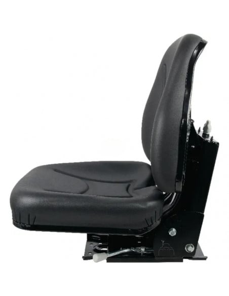 Asiento PVC negro con base suspensión mecánica