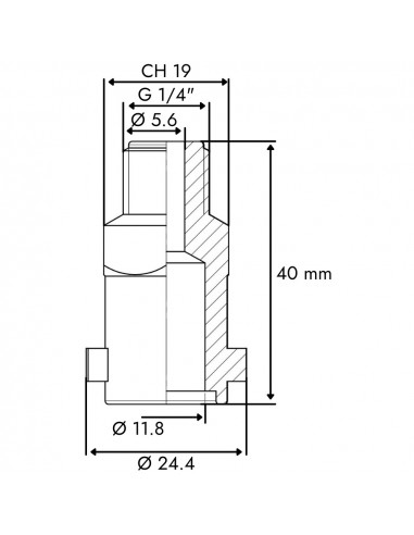 Adaptador acople rápido para tuerca bayoneta M 1/4"