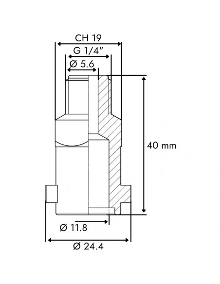 Adaptador acople rápido para tuerca bayoneta M 1/4"