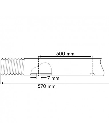 Tubo de polietileno 2 agujeros longitud 570 mm M 1/2"