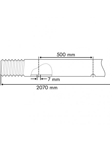 Tubo de polietileno 5 agujeros longitud 2070 mm M 1/2"