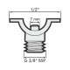 Porta boquilla fijo para aro diámetro 1/2" rosca M 3/8" 5 uds