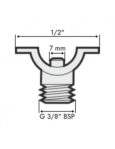 Porta boquilla fijo para aro diámetro 1/2" rosca M 3/8" 5 uds