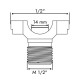 Conexión para alimentación barra 1/2" rosca M 1/2" 10 uds