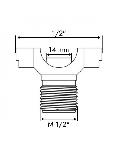 Conexión para alimentación barra 1/2" rosca M 1/2" 10 uds