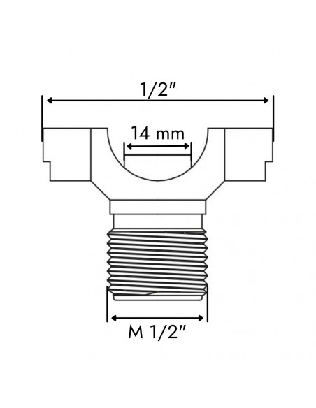 Conexión para alimentación barra 1/2" rosca M 1/2" 10 uds