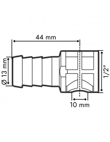 Portagoma Ø 13 mm para barras con tubo flexible