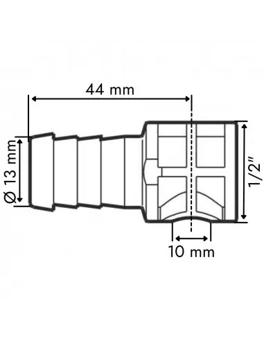 Portagoma Ø 13 mm para barras con tubo flexible