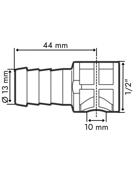 Portagoma Ø 13 mm para barras con tubo flexible
