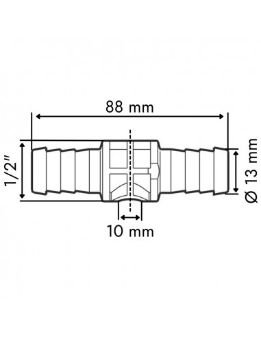 Portagoma doble Ø 13 mm para barras con tubo flexible 10 uds