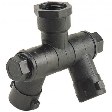 Porta boquilla articulado doble plástico para tuerca bayoneta H 3/8" 10 uds