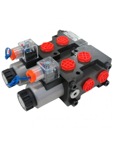 Electroválvula selectora 3/8" doble apilada 12v