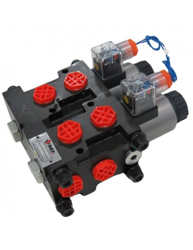 Electroválvula selectora 3/8" doble apilada 12v