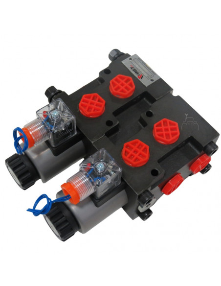 Electroválvula selectora 3/8" doble apilada 12v