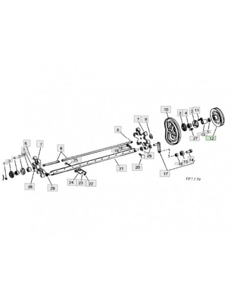 Polea cilindro recogedor empacadora John Deere AE29765