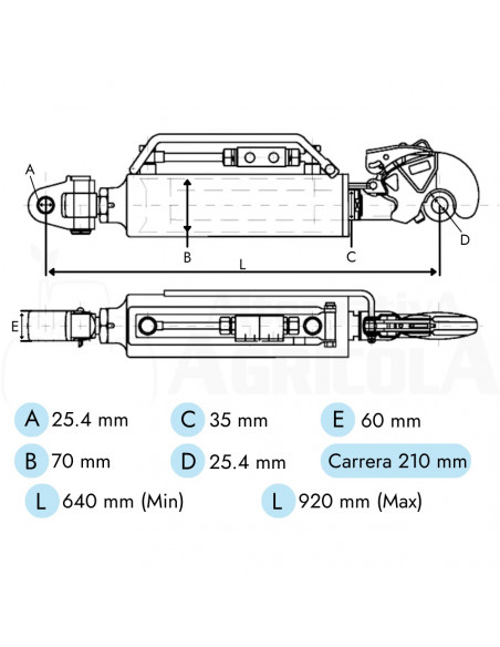 Tercer Punto Hidráulico 40-80/95-210 Enganche rápido - Articulación