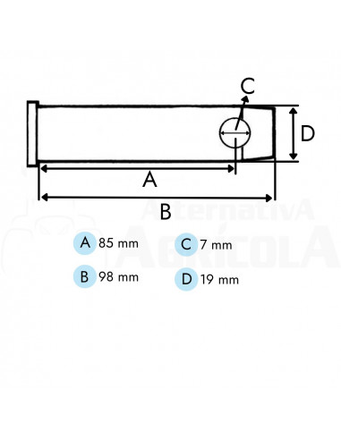 Pasador tensor horizontal brazos John Deere R58262
