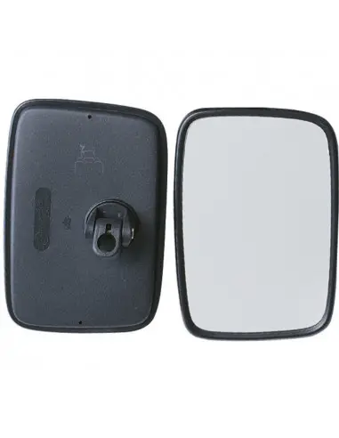 Espejo retrovisor 210 x 140 mm varilla Ø 16 mm curvo con soporte plástico