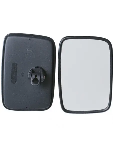 Espejo retrovisor 210 x 140 mm varilla Ø 16 mm curvo con soporte plástico