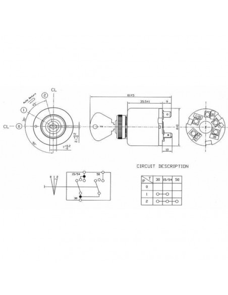 Interruptor de arranque 0-1-2