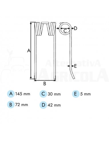 Púa muelle pick up S-1010 BB-940 New Holland