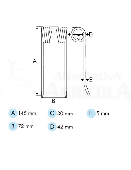 Púa muelle pick up S-1010 BB-940 New Holland