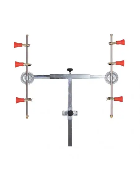 Barra fumigación en T 3 + 3 con pulverizadores regulables con módulo antigota