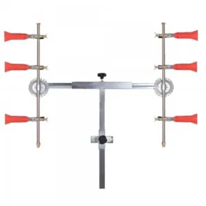 Barra fumigación en T 3 + 3 con pulverizadores regulables turbo con módulo antigota