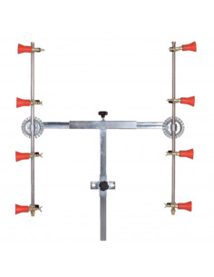 Barra fumigación en T 4+4 con pulverizadores regulables con módulo antigota